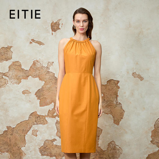 EITIE爱特爱法式温柔气质显瘦挂脖无袖连衣裙夏季新款8207949 商品图0