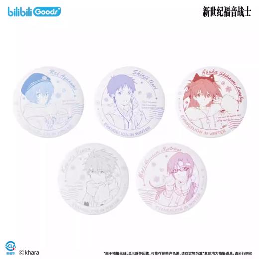 bilibiliGoods 新世纪福音战士 Falling in Winter 邮戳马口铁徽章 吧唧 5包/盒 国谷 商品图0