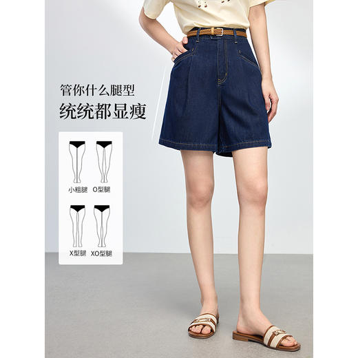 熙世界复古牛仔短裤女高腰显瘦夏季新款宽松休闲a字阔腿五分裤子 商品图2