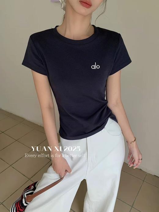 【GZ】无忧购韩版圆领简约字母刺绣（修身款）百搭显瘦短袖T恤3292 商品图6