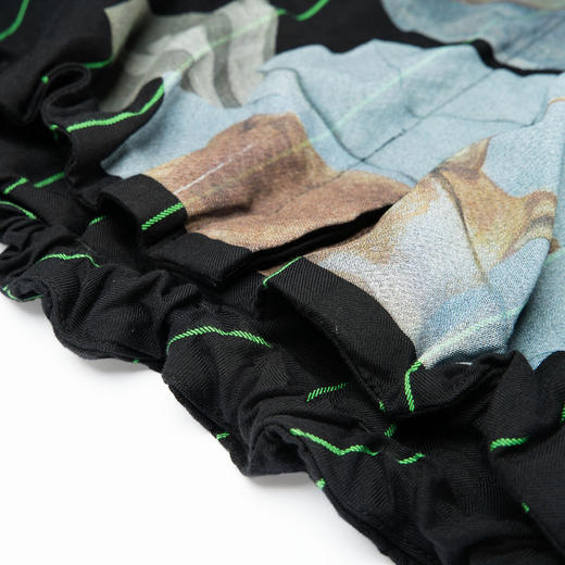 谜底大廓形印花衬衫分袖女2025夏季新款下摆可收缩衬衣256MC6207 商品图3