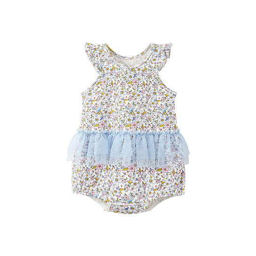 迷你巴拉外出连体衣婴儿衣服女宝宝透气网纱裙摆三角衣包屁衣 商品图4