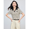 【专属特价】熙世界撞色条纹polo领t恤短袖女士2025夏季新款宽松休闲正肩上衣 商品缩略图3