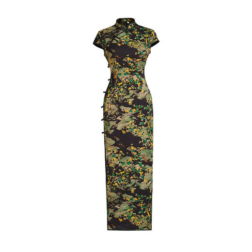 2025夏季新款复古高级感旗袍改良高端绿色新中式连衣裙D25009 商品图4