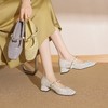 【预售5天】牛皮方头气质一字带单鞋春夏新款编织粗跟百搭休闲鞋女ZF&25098 商品缩略图4