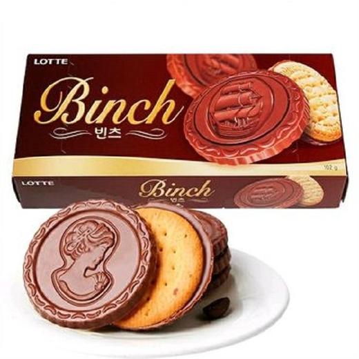 乐天 宾驰代可可脂巧克力饼干 102g/盒 商品图1