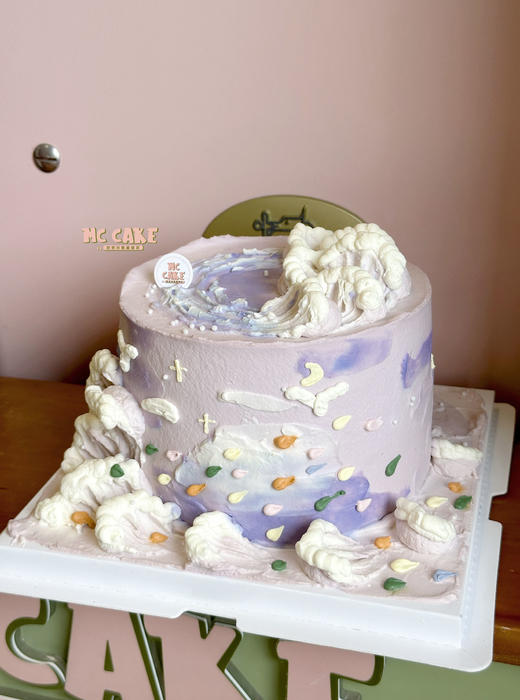 粉紫色梦幻海浪蛋糕 商品图1