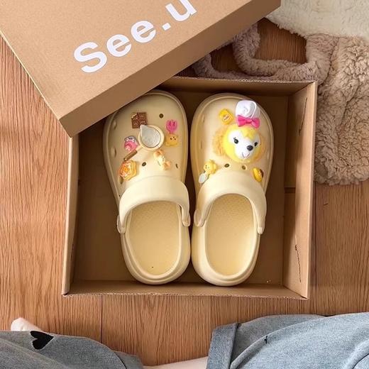 【敲好看！甜美少女心增高洞洞鞋】2025春夏新款踩屎感防滑包头拖沙滩鞋女外穿。ry 商品图4