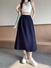 韩系牛仔伞裙   复古百搭  显瘦宽松插兜  M-XL码 商品缩略图0