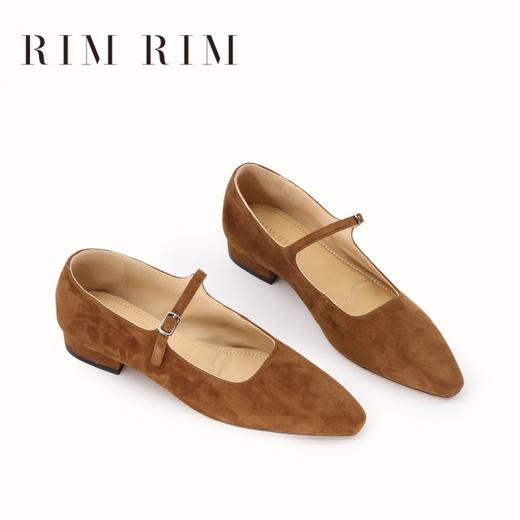 RIMRIM塑型马皮鞋羊反绒玛丽珍单鞋复古软底浅口低跟平底方头2385 商品图0