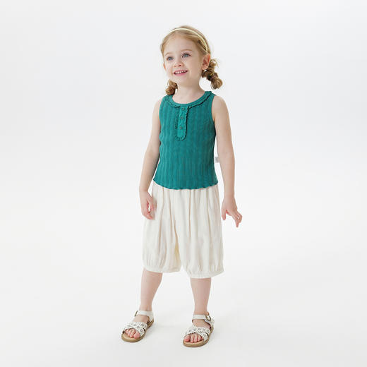 马克珍妮女童缤纷夏日花边小背心 宝宝上衣2025年夏装新款550707 商品图2