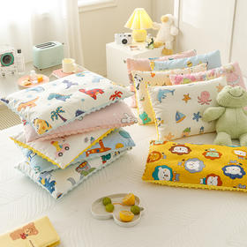 送枕套【29.9抢❗️全棉豆豆绒枕头】专为1-10岁儿童研发，3D触感，高弹饱满久用不易塌陷，可拆洗纯棉宝宝安抚抱枕婴幼儿园学生枕头QQ