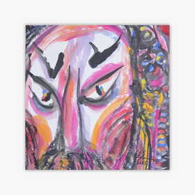 许固令《脸谱之七》国画原作53CM*53CM 手绘宣纸脸谱系列斗方作品【GH0486】