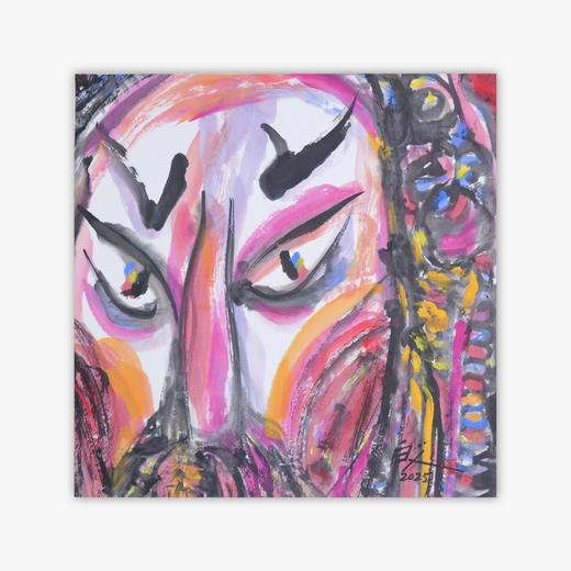 许固令《脸谱之七》国画原作53CM*53CM 手绘宣纸脸谱系列斗方作品【GH0486】 商品图0