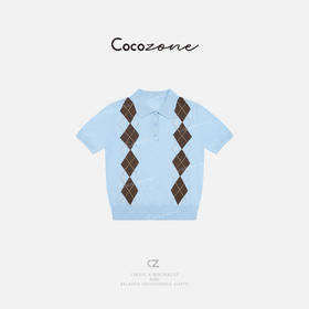 COCO ZONE 刘一一 【学院风】时髦显瘦菱格纹毛针织衫CD1A0723