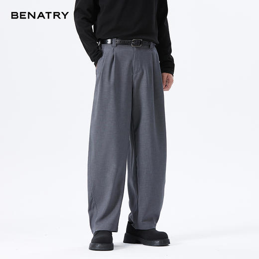 贝纳川精仿毛料双色肌理弯刀裤ECF132007 商品图1