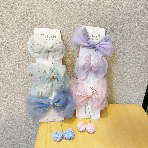 【潮流刘海边夹套装，萌趣加分！】儿童蝴蝶结发夹发饰 新款小女孩发卡子 可爱宝宝刘海边夹套装-QQ 商品图2