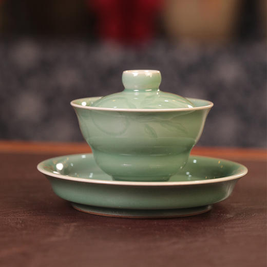 丁军良梅子青盖碗 商品图0