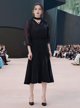 飘带V领荷浪漫荷叶边衬衣