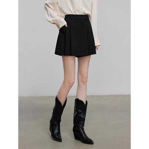 初语 智性miu系百褶裙裤休闲短裤女 2025新款减龄百搭a字阔腿裤子 商品图1