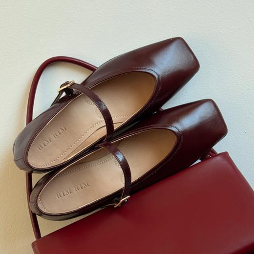 RIM RIM复古一字带玛丽不累脚法式玛丽珍软底春秋工作鞋皮鞋2460 商品图1