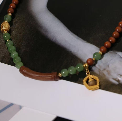 甄珠贝 碧玉-印度老山檀 项链/三圈手链多用款 商品图2