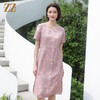 佐尔美佐尔美100%桑蚕丝真丝新中式国风莨绸连衣裙女E32LS106 商品缩略图3