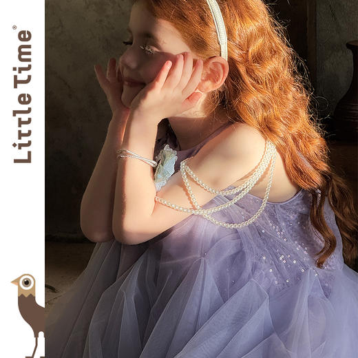 Little time女童连衣裙夏季2025新款儿童洋气时尚重工亮片公主裙 商品图3