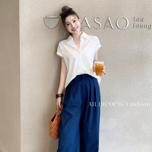 『罗马假日_赫本小飞袖』 法式剪刀领 轻松穿出天鹅颈  连肩小飞袖 复古俏皮落落大方 商品图1