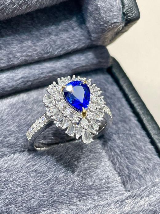 1.63ct刻面蓝宝石戒指 商品图2