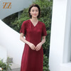 佐尔美夏季新款桑蚕丝真丝纯色新中式国风连衣裙女E32LS18 商品缩略图2