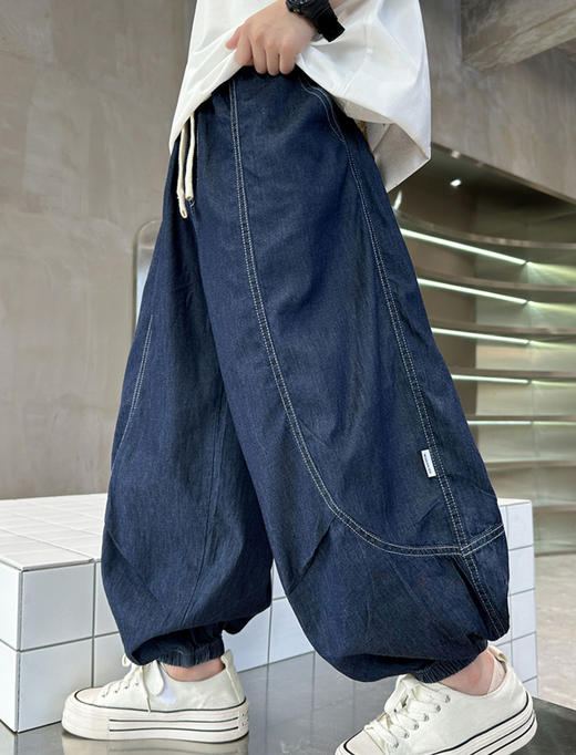 裁缝学苑TQ158男童牛仔裤纸样儿童夏装炸街长裤子防蚊裤童装样板 商品图1