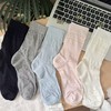 5双装又薄又软的镂空堆堆袜夏季薄款纯棉无骨中筒袜 商品缩略图0