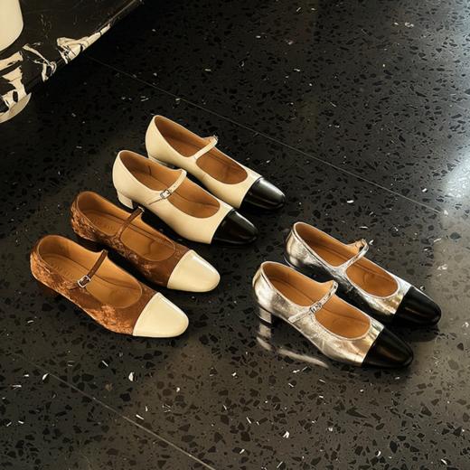 RIMRIM塑型马皮鞋新中式复古浅口单鞋新款圆头中跟玛丽珍鞋软底2388 商品图4