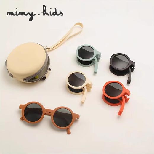 赠送盒子【夏日轻量化出行搭配】显脸小迷你折叠墨镜女防紫外线偏光墨镜男士防晒大框显脸小女士太阳镜。 商品图3