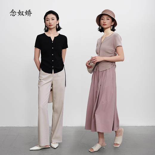 【商场同款】CNK5496 “双色针织” 显瘦好穿 透气干爽 版型基础好搭配 商品图5