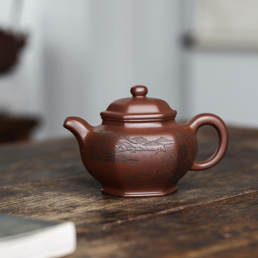 【青山特惠】宜兴原矿精品全手工紫泥六方掇只紫砂壶 380cc 方勤平（国工） 商品图0