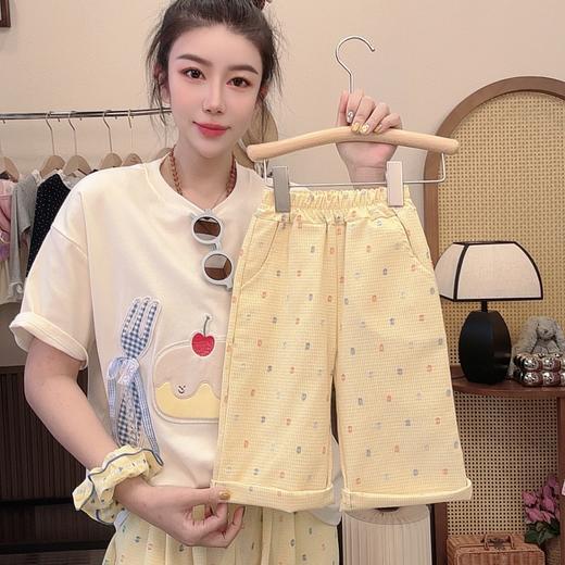 【网红爆款】2025新款亲子装儿童T恤套装彩虹波点格子裤男童女童夏季短袖T恤聚 商品图11