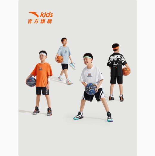 呼吸棉安踏儿童男大童针织短袖衫2025夏新款透气舒适运动圆领短袖352521102 商品图0