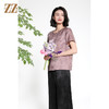 佐尔美夏季新款新中式国风时尚气质100%桑蚕丝短袖衬衫女M42CS20 商品缩略图1