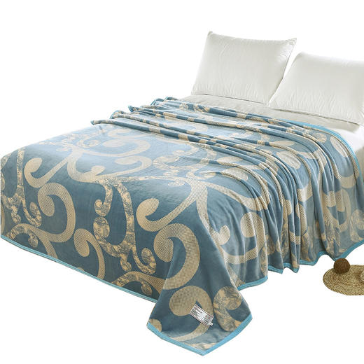 恒源祥法莱绒毯-流金岁月180*200【分仓直发，72小时发货，周末节假日不发货】 商品图0