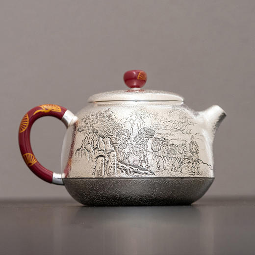 正山堂 万里茶道正山银壶 足银9999纯银器非遗工艺锻造200ml 商品图4