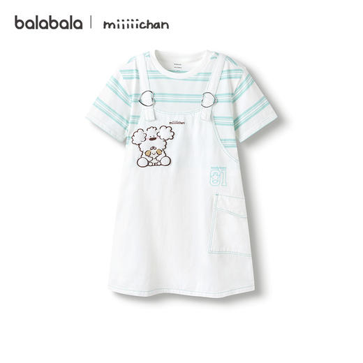 【miiiiichan IP】巴拉巴拉女童裙子儿童背带裙2025夏牛仔假两件 商品图4