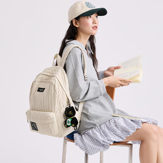大英博物馆 盖亚·安德森猫系列 休闲轻便背包双肩包-米色 商品图2