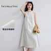 VICTORIA&VERA夏季“素袂烟行”现代极简风江南布衣感素色无袖飘带连衣裙 商品缩略图0