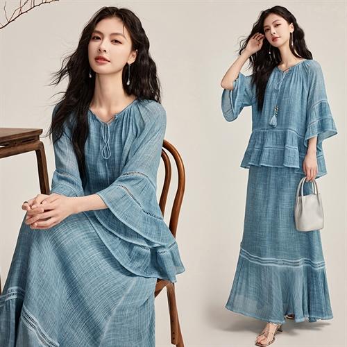 韩版宽松慵懒风设计感，百搭时尚休闲两件套HR-YBER232 商品图0