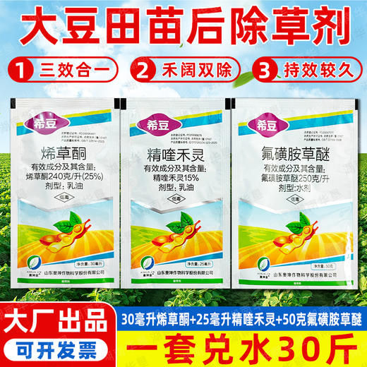 氟磺胺草醚大豆田苗后专用除草剂除阔叶杂草死草烂根型正品组合装 商品图0