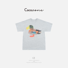 COCO ZONE 刘一一 【100棉】艺术感涂鸦休闲圆领T恤CD2A0874