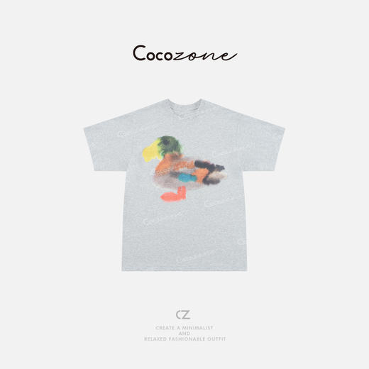 COCO ZONE 刘一一 【100棉】艺术感涂鸦休闲圆领T恤CD2A0874 商品图0