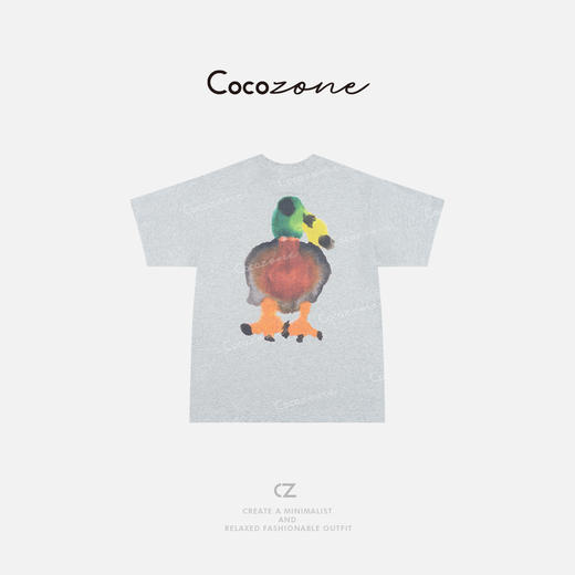 COCO ZONE 刘一一 【100棉】艺术感涂鸦休闲圆领T恤CD2A0874 商品图1